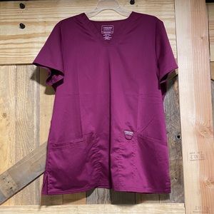 Cherokee wine colored scrub top